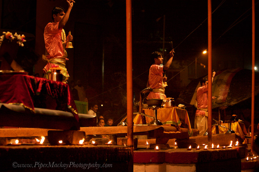 Priest along the Gaunges River in Varanasi, India