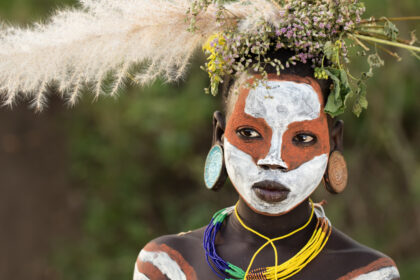 Suri tribe portrait in the Omo Valley created during a photo tour
