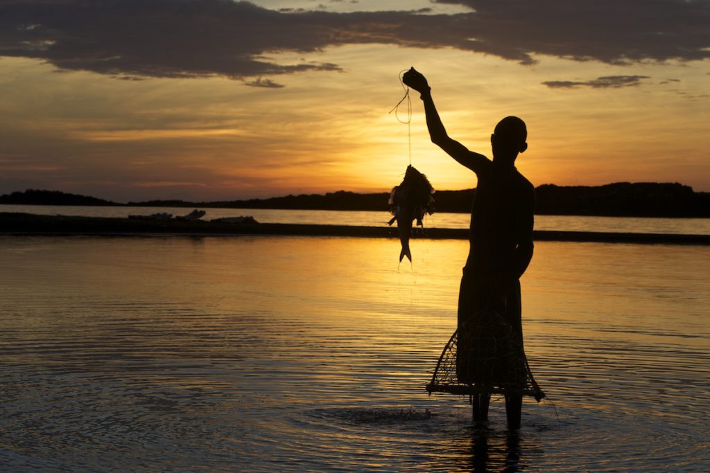 Elmolo fishing in Lake Turkana, Northern Kenya
