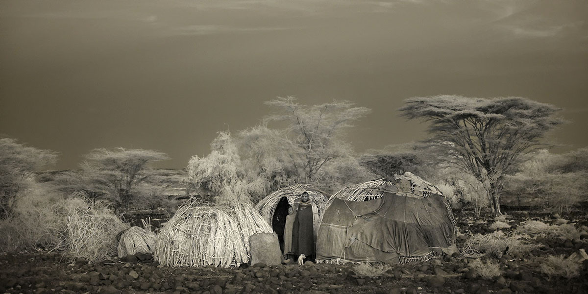 TUrkana Tribe in their village in Northern Kenya