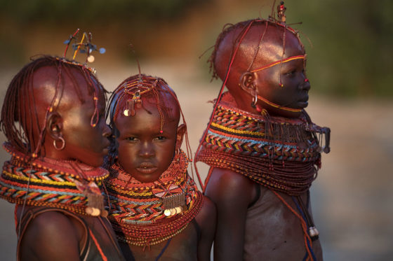 Young Turkana girls at a tribal wedding in Northern Kenya