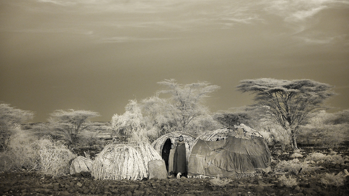 Turkana Tribe village in Northern Kenya