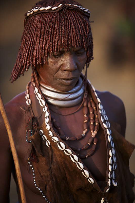 Portait of a Hamar tribe woman in the Omo Valley